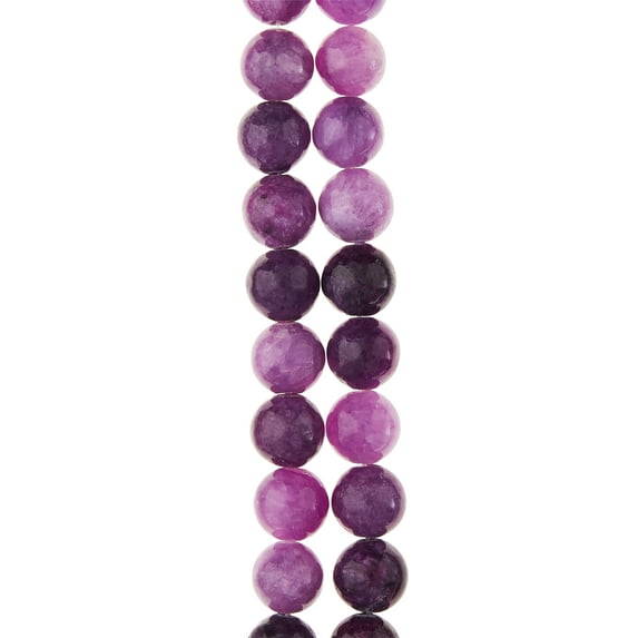 Purple Dyed Quartzite Round Beads - 8mm by Bead Landing