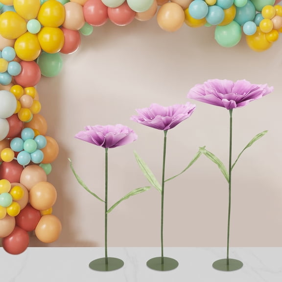 Purple EVA Iron 3pcs Simulation Of Corn Poppy Wedding Decoration Decorative Flower