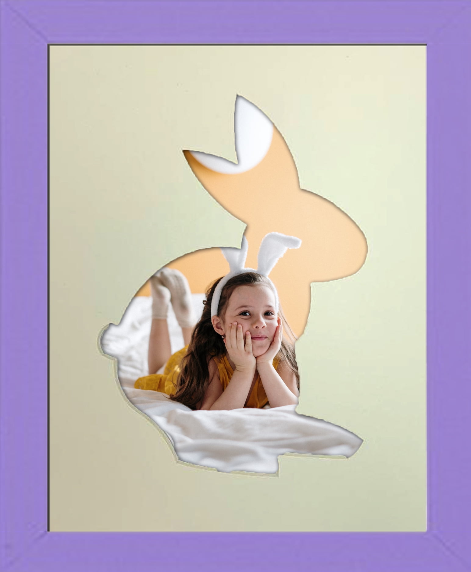 Purple Easter Bunny 8x10 Picture Frame with 5x7 Photo Opening