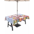 thumbnail image 1 of Purple Easter Bunny Outdoor Tablecloth - 54x80 Inch Rectangle Dining Table Cover, Spring Easter Eggs Chicken Floral Wood Waterproof Outdoor Table Cloth with Umbrella Hole & Zipper for Picnic/Patio, 1 of 7