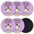 thumbnail image 1 of Purple Easter Coasters Set of 6, Absorbent Coasters for Drinks, Spring Cartoon Bunny Colorful Eggs Wood Grain Coaster for Desk Coffee Table Protection, Home Decor House Warming Gifts 4", 1 of 8