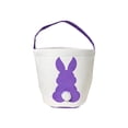thumbnail image 1 of Purple Easter Rabbit Canvas Bag 9.8X9.1 Inch Bunny Print Tote With Handles For Kids Candy Egg Hunt Spring Party Favor Gift Storage, 1 of 7