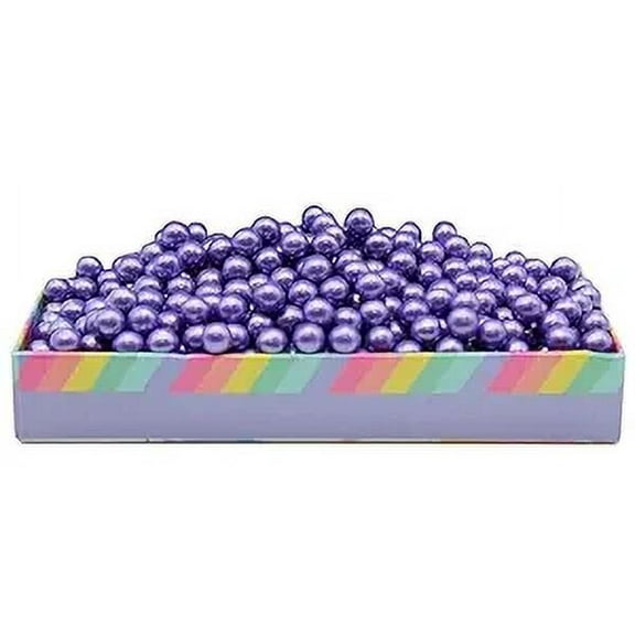 Purple Edible Candy Beads 8 Ounce SIZE: 7MM For Decorating Wedding Cakes-Gemstone Candy For Parties-100% Edible Purple Beads