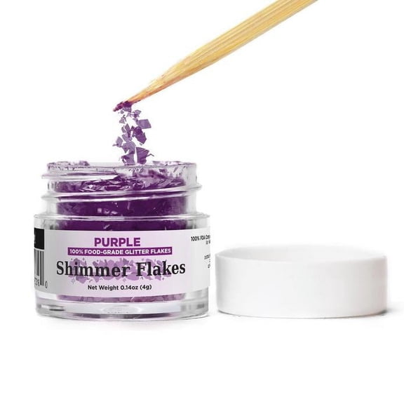 Purple Edible Shimmer Flakes - 4g Jar