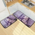 thumbnail image 1 of Purple Elegant Flowers Kitchen Mat Set of 2 Cushioned Non Slip Rugs for Bedroom Floor Runner Mats, 1 of 7