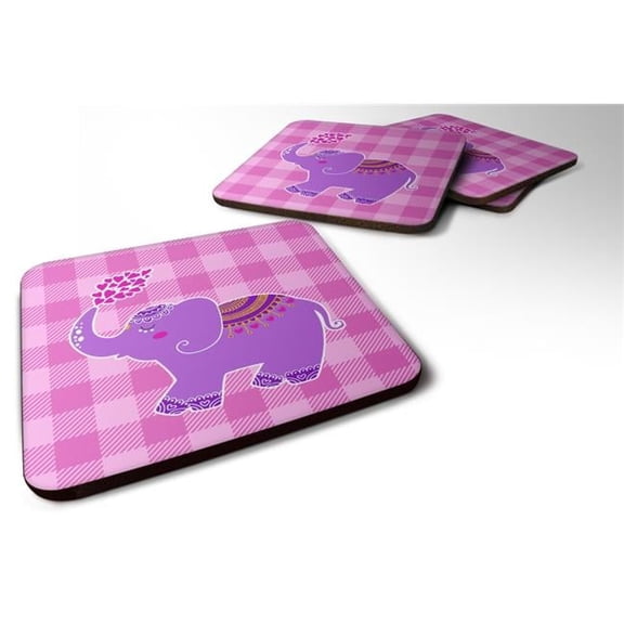 Purple Elephant Foam Coasters - Set of 4