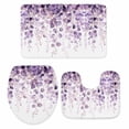 thumbnail image 1 of Purple Eucalyptus Bath Mat 3 Piece Bathroom Rug Set, Spring Botanical Plant Aesthetic Non Slip Bath Rug Contour Mat and Toilet Lid Cover, Absorbent Shower Mats Soft Bath Rugs and Mats Sets, 1 of 8