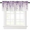 thumbnail image 1 of Purple Eucalyptus Curtain Valance for Windows/Kitchen/Living Room/Bedroom, Spring Botanical Plant Aesthetic Rod Pocket Window Treatment Short Drape Topper Small Tier Cafe Curtains Panel 54X18, 1 of 8