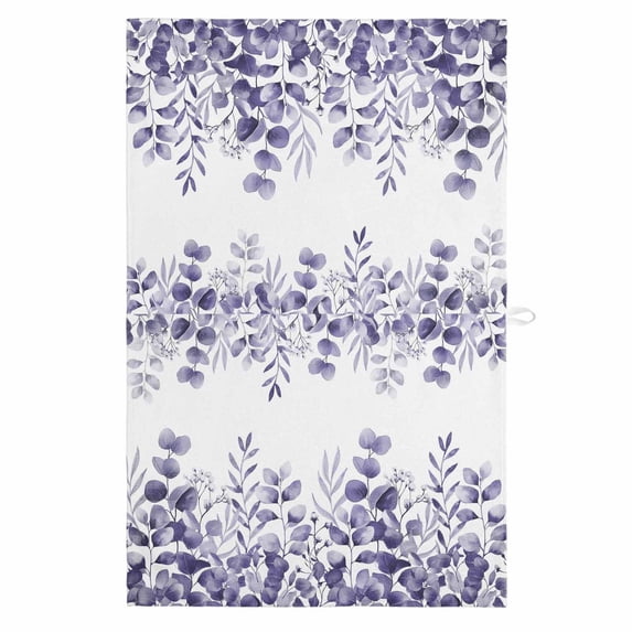 Purple Eucalyptus Leaves 1 Pack Kitchen Towel, Water Absorbent Dish Towel, Watercolor Spring Summer Botanical Decorative Hand Towels - Quick Drying Cloth for Cooking Baking, 18x28 Inch