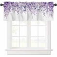 thumbnail image 1 of Purple Eucalyptus Leaves Curtain Valance for Windows/Living Room/Kitchen/Bathroom/Farmhouse, Short Rod Pocket Tier Curtain Window Treatment, 1 Panel 54 x 18 Spring Floral Summer Botanical, 1 of 6