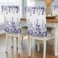 thumbnail image 1 of Purple Eucalyptus Leaves Dining Chair Back Cover Only, Summer Plants Leaf Floral Farmhouse Set of 8 Chair Back Covers, Removable Washable for Dining Room, Banquet & Holiday Decoration, 1 of 9