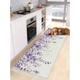 thumbnail image 1 of Purple Eucalyptus Leaves Entryway Runner Rug 2x4ft,Watercolor Spring Botanical Washable Woven Living Room Hallway Bedroom Kitchen Carpet with Tassels,Indoor Outdoor Throw Door Mat for Entryway, 1 of 5