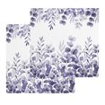 thumbnail image 1 of Purple Eucalyptus Leaves Kitchen Dish Towels for Drying Dishes Set of 2, Watercolor Spring Summer Botanical Waffle Weave Microfiber Hand Tea Bathroom Towels Quick Dry & Absorbent Towel 12x12, 1 of 7