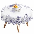 thumbnail image 1 of Purple Eucalyptus Leaves Round Tablecloth 54 inches Spring Summer Botanical Waterproof Oil-Proof Table Cloth Round Table Cover for Holiday Party Picnic Dinner Decor Indoor and Outdoor Use, 1 of 9