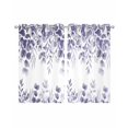thumbnail image 1 of Purple Eucalyptus Leaves Sheer Curtains 54 Inch Length 2 Panels Set for Living Room/Bedroom, Spring Summer Botanical Kitchen Curtains Grommet Semi-Sheer Curtains Drapes Window Treatments 42"x54"x2, 1 of 7