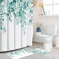 thumbnail image 1 of Purple Eucalyptus Leaves Shower Curtain Set 4PCs with Non-Slip Rugs,Toilet Lid Cover and Bath Mat,Bathroom Decoration 71x71 Inch with Hooks, 1 of 6