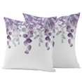 thumbnail image 1 of Purple Eucalyptus Pillow Covers 2 Pack Leaves Watercolor Plants Pillowcase Waterproof Outdoor Throw Pillow Cover for Patio Garden Square Cushion 20”x20”, 1 of 9