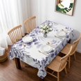 thumbnail image 1 of Purple Eucalyptus Table Cloth Waterproof Tablecloths, Spring Summer Farmhouse Leaves Watercolor Tablecloth Dining Table Cover for Kitchen Party Tabletop Outdoor, Rectangle Tablecloth 52x70 Inch, 1 of 9