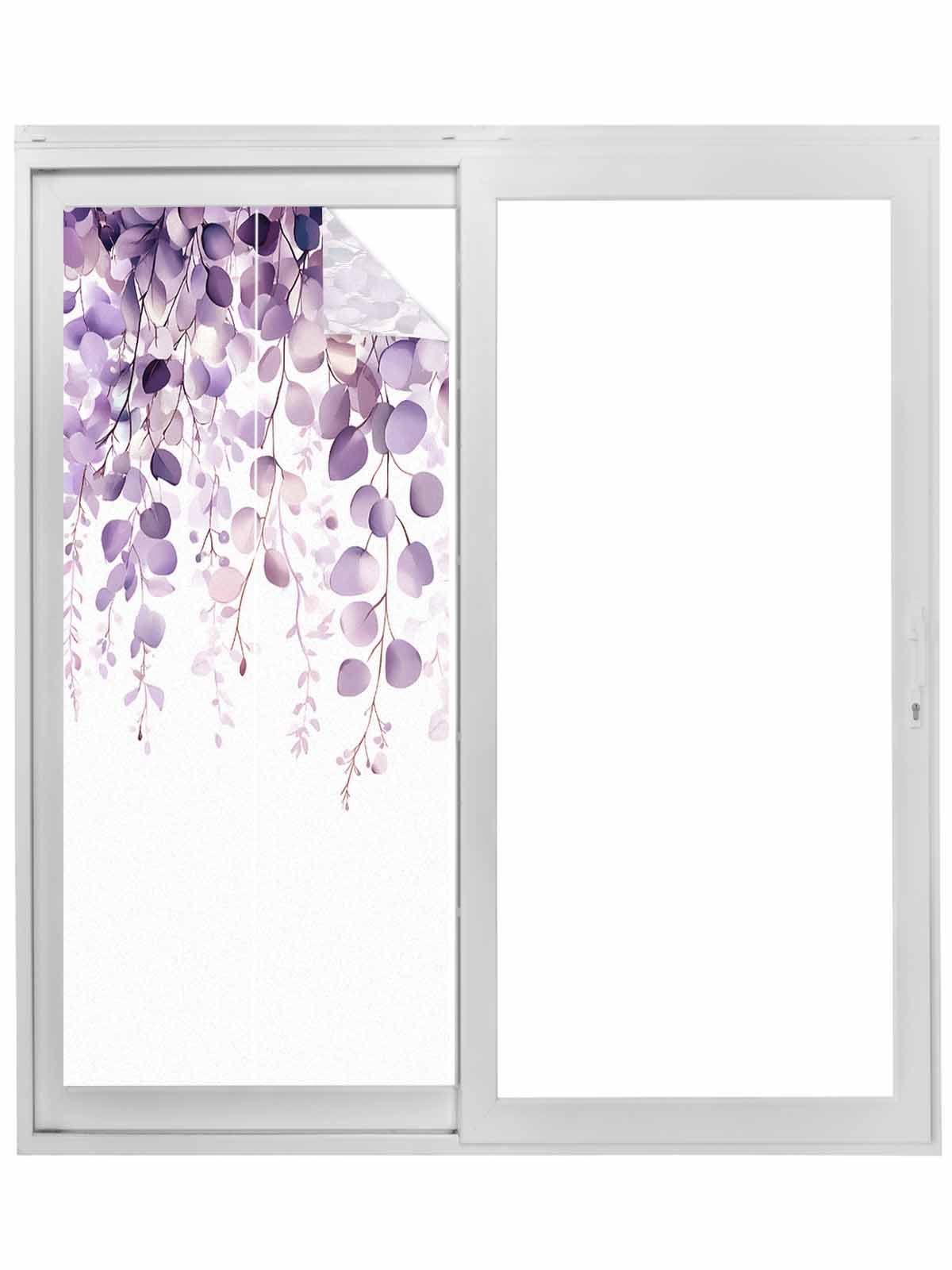 Purple Eucalyptus Window Privacy Film, Spring Botanical Plant Aesthetic ...