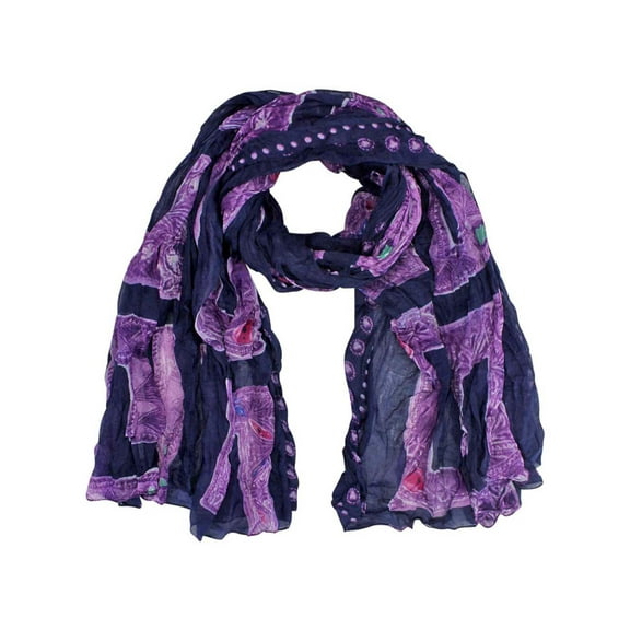 Purple Exotic Jewel Print Light Scarf