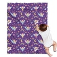 thumbnail image 1 of Purple Fairy Unicorn Pattern Blanket,Comfortable Soft Flannel Throw Blanket,All Season,Warm Lightweight Blankets for Sofa Bed Couch Living Room Chair,30"x40", 1 of 4
