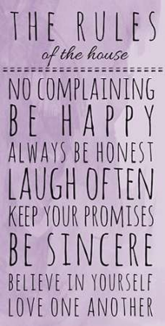 Purple Family Rules Canvas Art - Anna Quach (24 x 48)