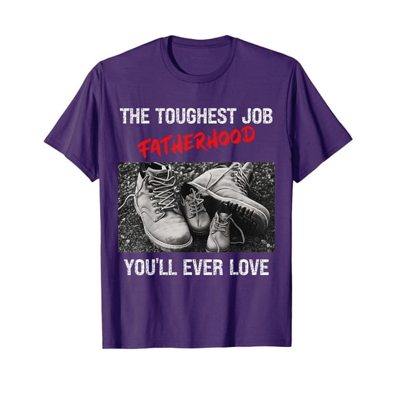 Purple Fatherhood T-Shirt with Shoes Design - Perfect Gift for Father's Day