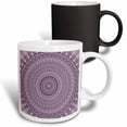 thumbnail image 1 of 3drose, Purple Feather Mandala - Abstract Circular Graphic, 11oz Magic Transforming Mug, 1 of 7