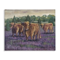Purple Fields & Cows Canvas Wall Art, design by Marnie Bourque