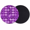 thumbnail image 1 of Purple Fish Scale Coasters Set of 2, Absorbent Coasters for Drinks, Modern Geometric Ombre Abstract Moroccan Coaster for Desk Coffee Table Protection, Home Decor House Warming Gifts 4", 1 of 8