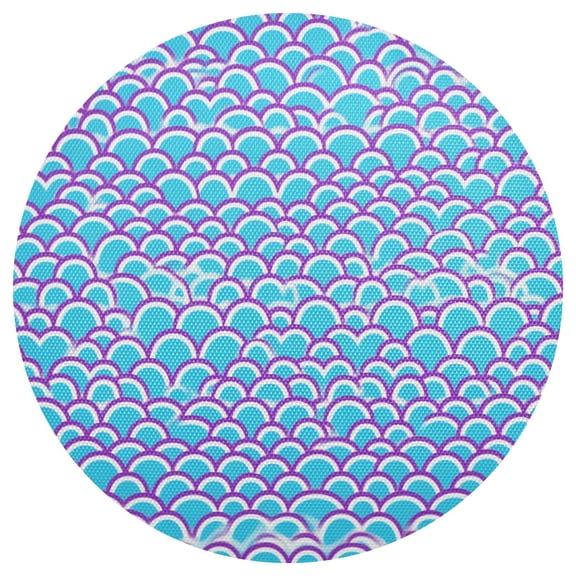 Purple Fish Scales 15.4in Diameter PVC Plate Mat, Heat-Resistant and Cuttable, Kitchen Decor