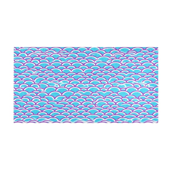 Purple Fish Scales 39x20" Bath Mat Carpet, Absorbent and Non-Slip for Kitchen or Bathroom, Quick-Drying