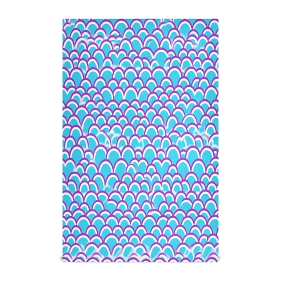 Purple Fish Scales Decorative Waffle Towel Kitchen Dishcloth 28x18in Multi-Use Tea Towel