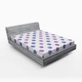 thumbnail image 1 of Purple Fitted Sheet, Watercolor Paint Style Nostalgic Retro Style Polka Dot Pattern Nursery Theme Classic, Soft Decorative Fabric Bedding, Full Size, Lilac Blue, by Ambesonne, 1 of 2