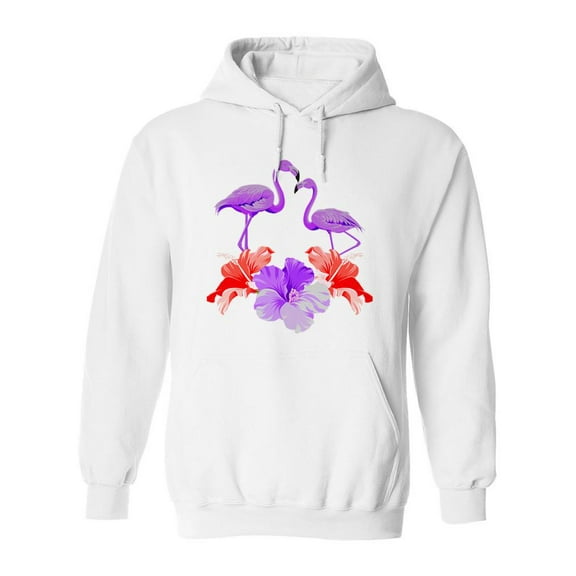Purple Flamingos Hoodie Women -SPIdeals Designs, Female 4X-Large