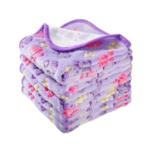 Purple Flannel Throw Pet Blankets Set Of 5 Super Soft Fluffy For Dogs Cats Washable Cozy Mats For Bed Couch