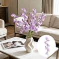 thumbnail image 1 of Purple Flocked Artificial Sweet Pea Flowers, 24.4 Inch Faux Silk Floral Branches with Frosted Texture for French Cottage Wedding and Home Table Decor, 1 of 6
