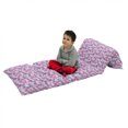 thumbnail image 1 of Purple Floor Pillow Lounger Cover, Watercolor Style Floral Fireworks Blooming Flowers Abstract Spiral Doodle Spots Art, Nap Mat Printed Fabric Case for 5 Pillows, 88" x 36", Blue Pink, by Ambesonne, 1 of 5