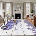 thumbnail image 1 of Purple Floral Area Rugs 8'x10', Washable Small Throw Rugs for Living Room Patio, Spring Farmhouse Lavender Truck Wooden Gray Indoor Outdoor Rug Non-Slip Low Pile Carpet Runner Reversible Floor Mats, 1 of 8
