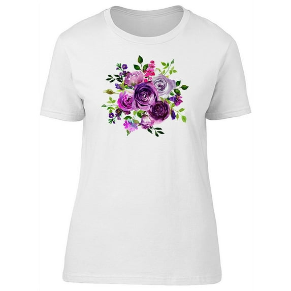 Purple Floral Arrangement T-Shirt Women -Image by Shutterstock, Female Large
