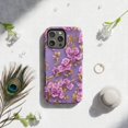 Purple Floral Blossom Tough iPhone Case, Polycarbonate and TPU Dual ...