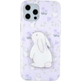 thumbnail image 1 of Purple Floral Bunny Phone Case for iPhone 13, Cute Korea 3D Rabbit Tulip Flower Cartoon Case with Rabbit Hold Stand for Women Girls, 1 of 12