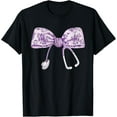 thumbnail image 1 of Purple Floral Coquette Bow Stethoscope Nurse Tee, 1 of 5
