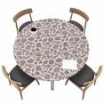 thumbnail image 1 of Purple Floral Fitted Tablecloth with Elastic Edged, Round Table Cloth for Dining Table, Spring Plants Flowers Vintage Rustic Waterproof Oil Proof Table Cover for Indoor Outdoor 45"-54", 1 of 8