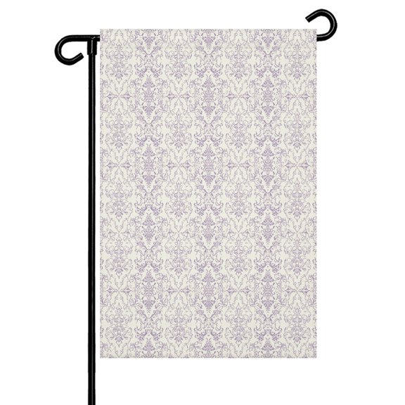 Purple Floral Garden Flag 12x18 Inch Ethnic Middle East Double Sided Small Decorative Garden Flags for Outside, Outdoor Yard Porch Lawn Decoration