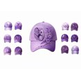 thumbnail image 1 of Purple Floral Hummingbird Print Awareness Hat | Unisex, Purple Ribbon Design, Pansy Floral Print, Awareness Support, Baseball Cap(I-Style), 1 of 9