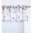 thumbnail image 1 of Purple Floral Kitchen Curtain Valance 15 Inch Length Colorful Small Flower Print on Linen Textured Sheer Bay Window Topper for Bathroom Basement Small Curtains 56" W x 15" L,1 Panel, 1 of 6
