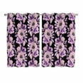 thumbnail image 1 of Purple Floral Kitchen Curtains Window Panels, Abstract Watercolor Flower Leaf Plant Insulated Window Treatment Curtain, Grommet Curtains for Bedroom/Living Room/Bathroom, 2 Piece 52"Wx72"L, 1 of 8
