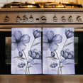 thumbnail image 1 of Purple Floral Kitchen Towels Set of 2, Vintage Botanical Gradient Pastel Painting Absorbent Dish Towels for Kitchen, Microfiber Hand Towel, Quick Drying Tea Towel for Cleaning Decorative Dishcloths, 1 of 7