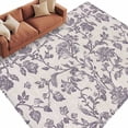 thumbnail image 1 of Purple Floral Leaf Large Area Rugs for Bedroom Living Room, Soft Non Slip Carpet Bedside Rug, Retro Farmhouse Plant Tree Branch Rectangular Floor Cover Kitchen Accent Rug 5'x8' for Dining Room/Office, 1 of 9